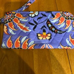 Vera Bradley purple floral tech wristlet NWOT